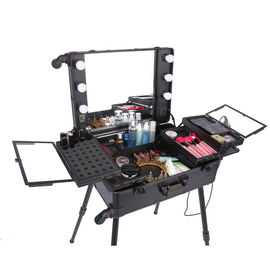 Shining Appearance Makeup Case With Mirror And Lights Long Lasting Usage